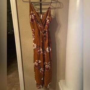 Xhilaration Floral Maxi Dress in Brown and Purple